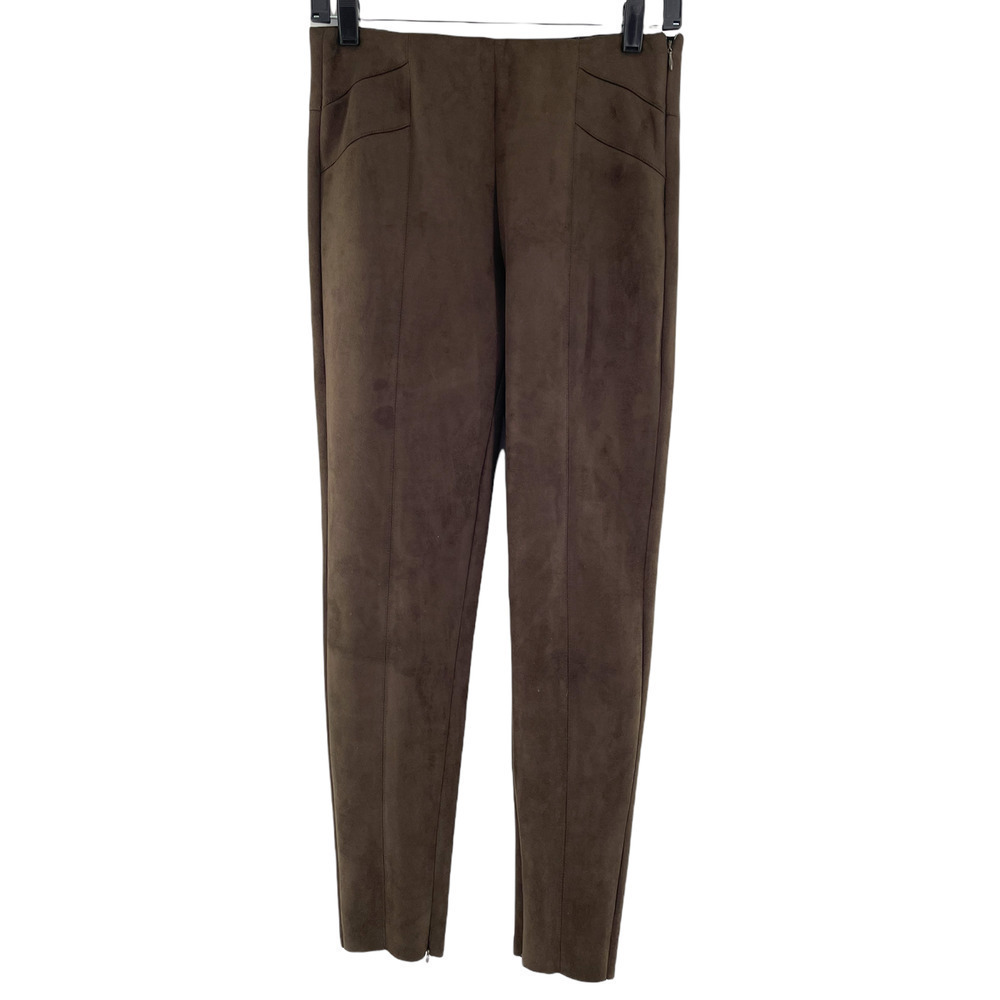 𝅺NWT ZARA Basic Faux Suede Ankle SIDE ZIP Leggings Pants.